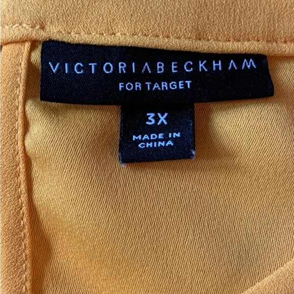 Victoria Beckham X Target Plus Sz 3X Women’s Scallop Top Marigold Yellow Blouse - Picture 7 of 9